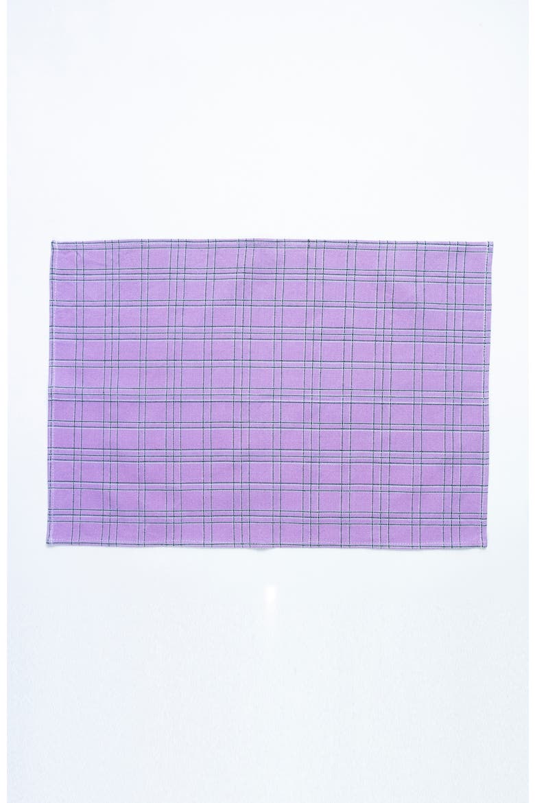 Chiapas Handwoven Plaid Cotton Placemats, Set of 4, Alternate, color, Lilac