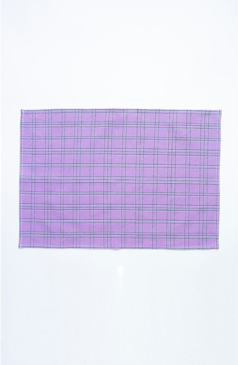 Archive New York Chiapas Handwoven Plaid Cotton Placemats, Set of 4, Alternate, color, Lilac