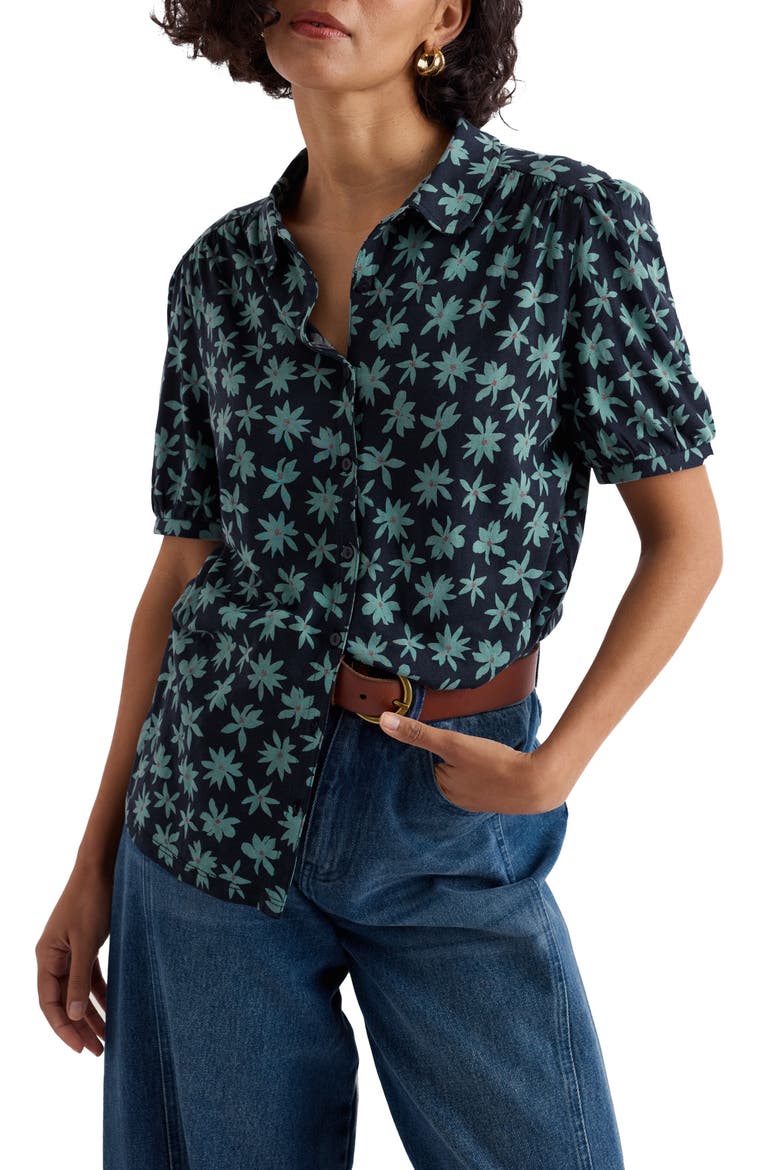 Embrace Floral Button-Up Shirt, Main, color, TROPIC BLOOM MARITIME