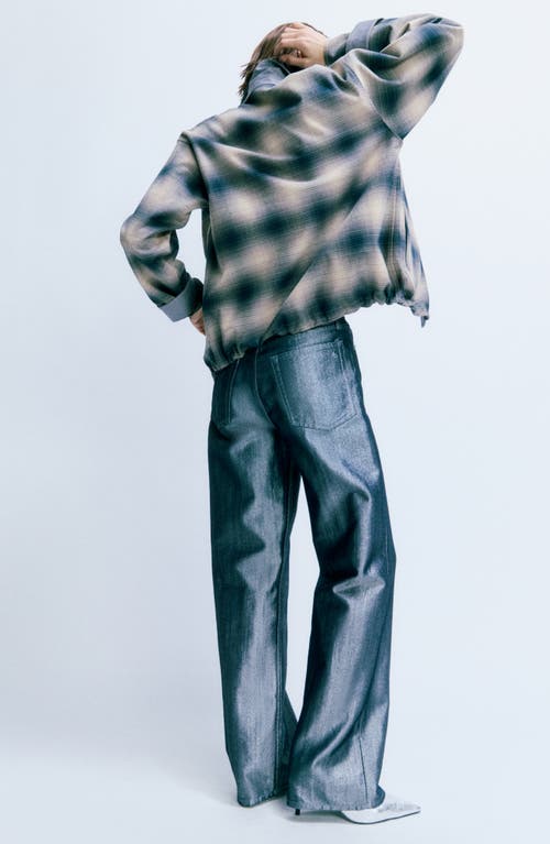 Rag & Bone Marin Plaid Crop Button-up Shirt In Blue