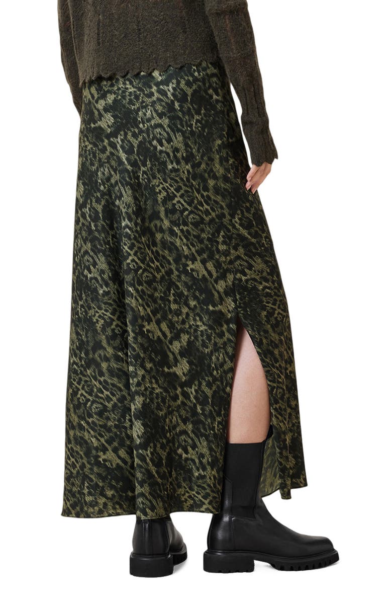 AllSaints Bryony Maxi Skirt, Alternate, color, Evia Khaki Green
