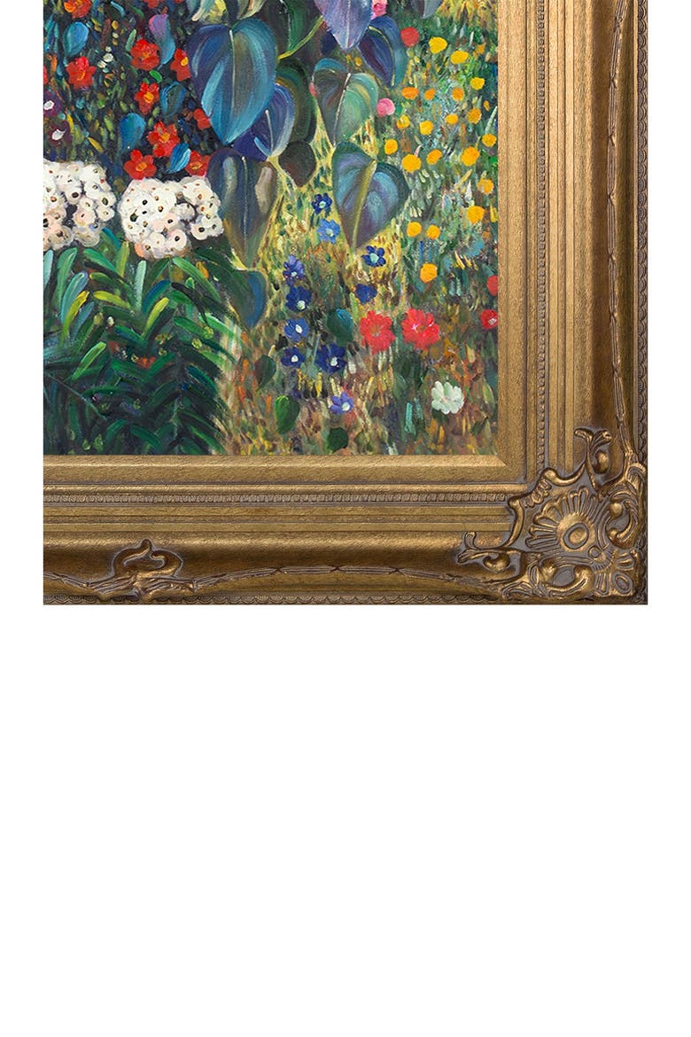 Farm Garden with Sunflowers - Framed Oil reproduction of an original painting by Gustav Klimt, Alternate, color, MULTI