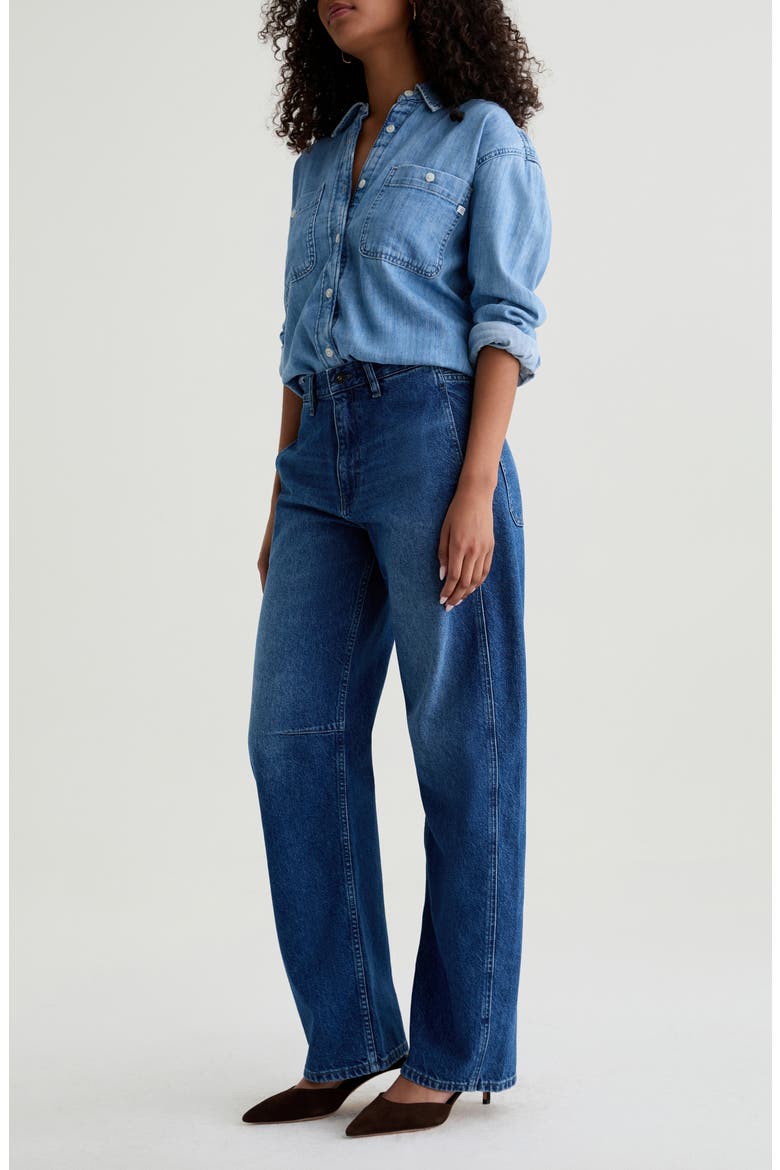 Mercer High Waist Barrel Jeans, Alternate, color, SIDECAR