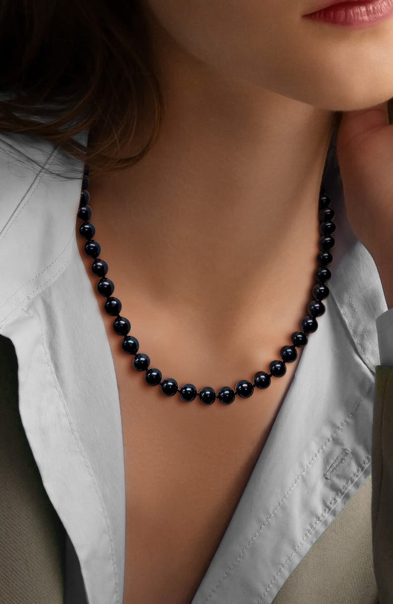 DELMAR Cultured Black Pearl Necklace, 7–7.5mm, Alternate, color, 