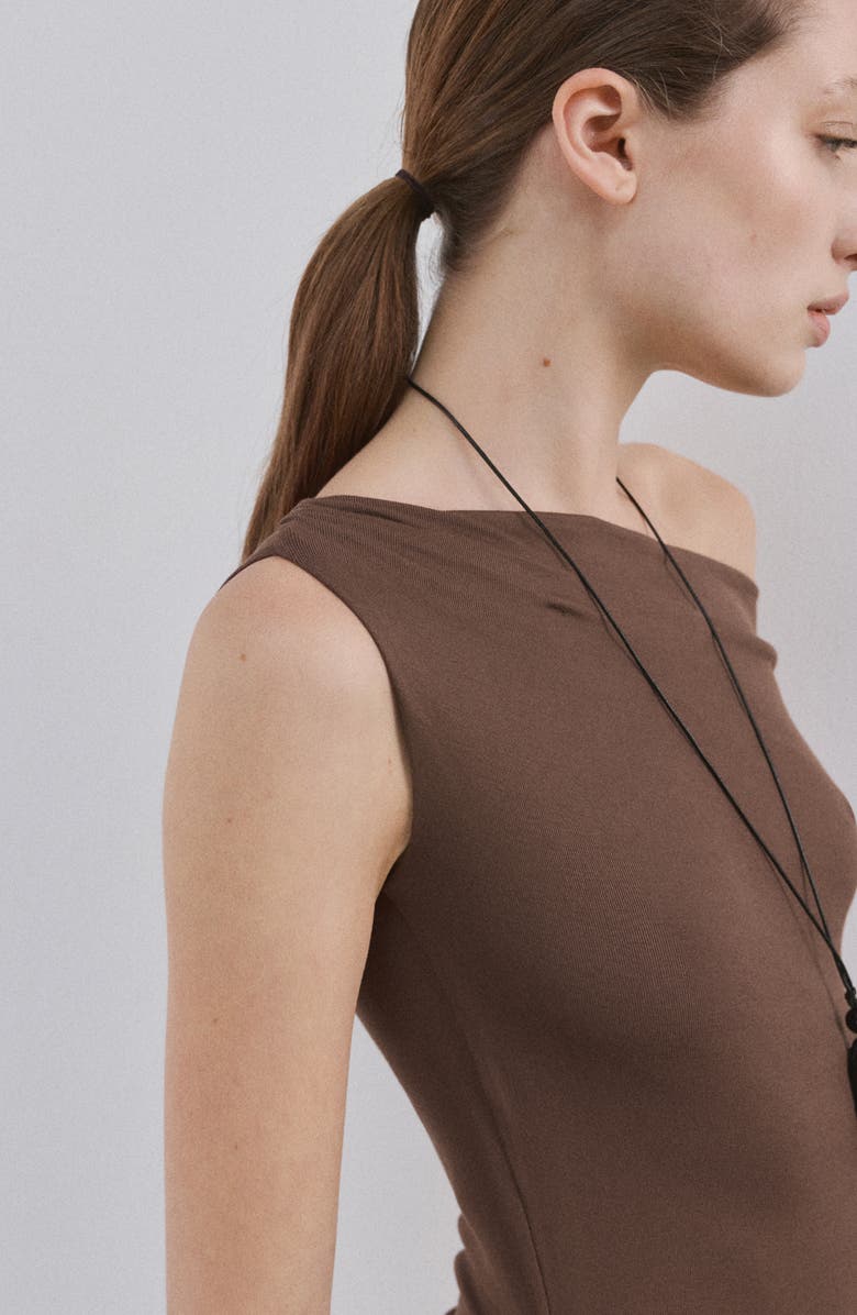 MANGO Asymmetric Gather Maxi Dress, Alternate, color, 