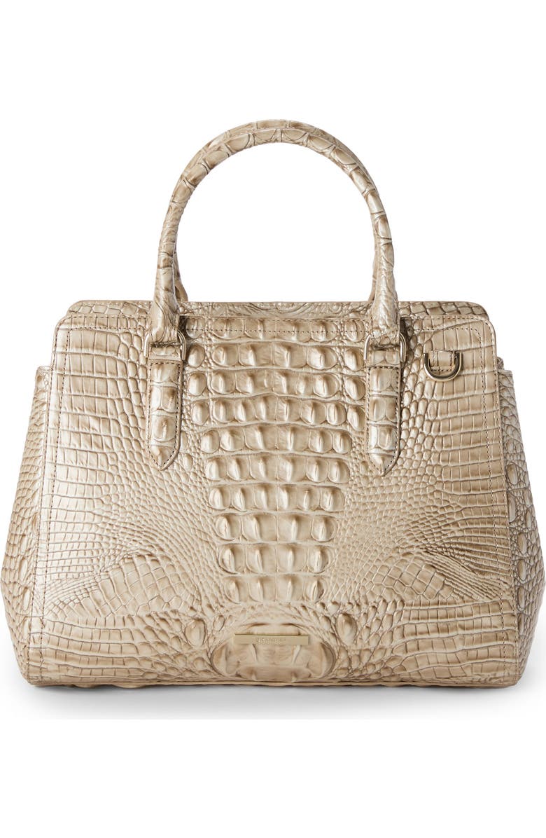 Brahmin Small Finley Croc Embossed Leather Satchel, Alternate, color,