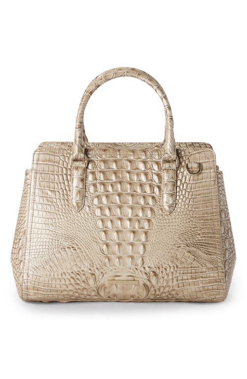 Brahmin Small Finley Croc Embossed Leather Satchel In Wind Chime