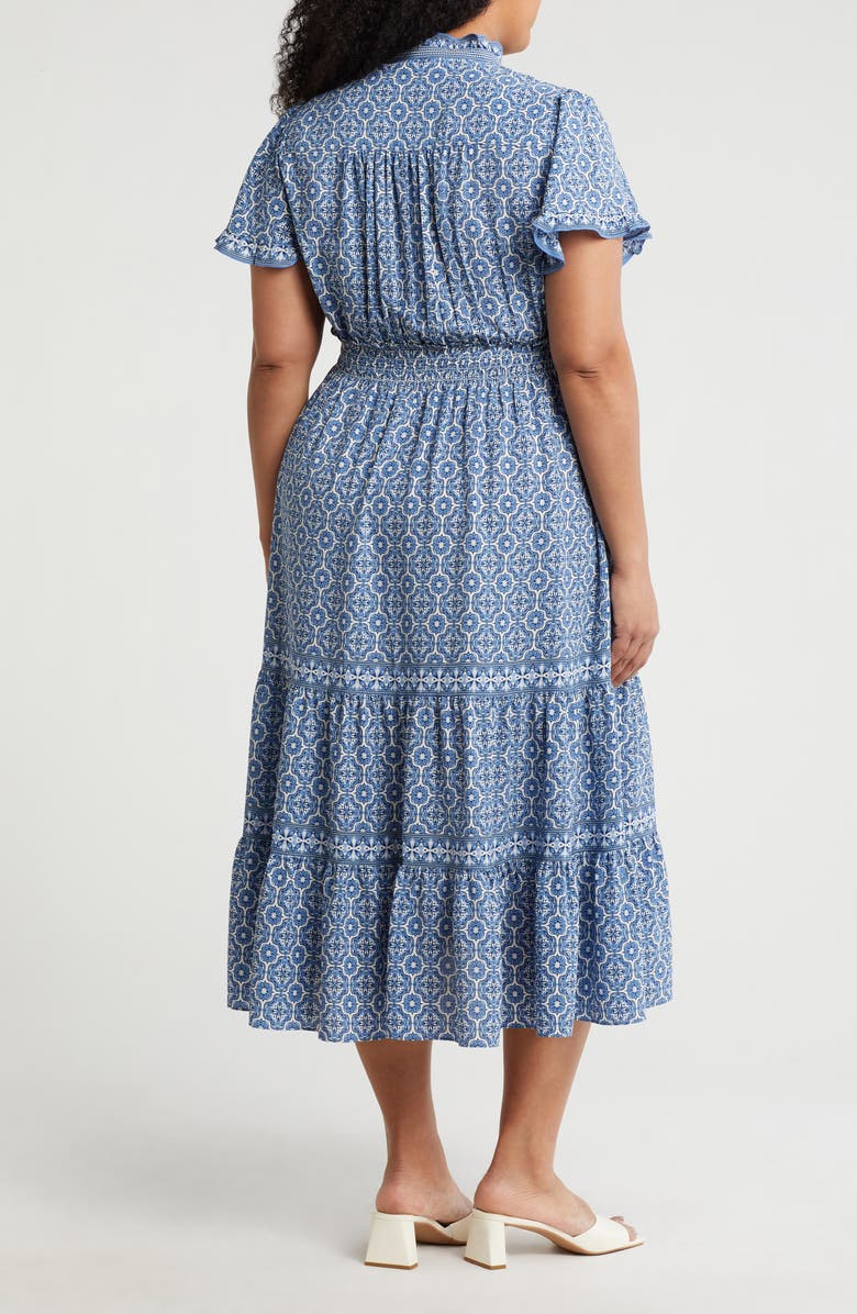 MAX STUDIO Flutter Sleeve Tiered Maxi Dress, Alternate, color, 