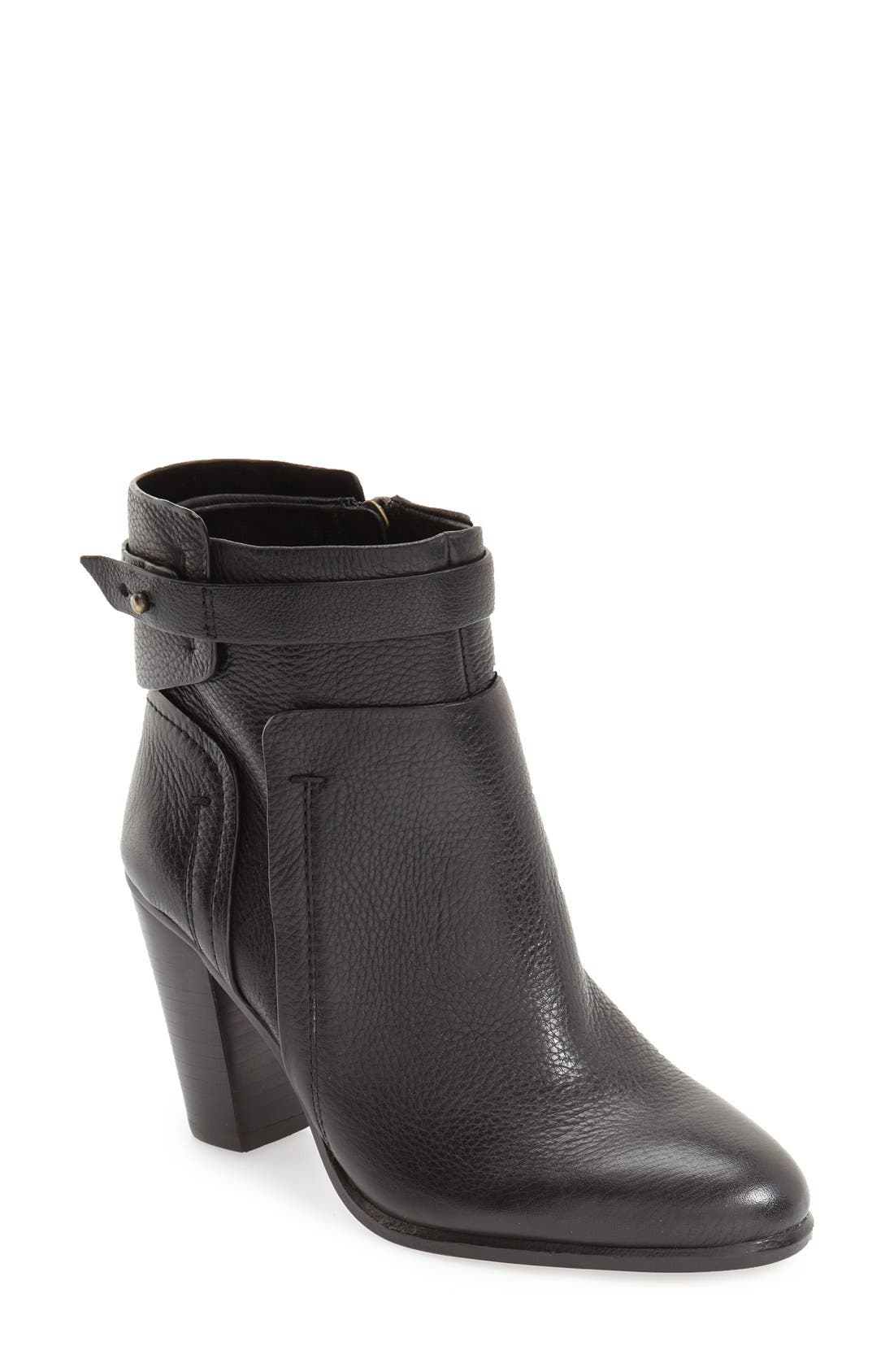 'Faythe' Bootie, Main, color, BLACK LEATHER