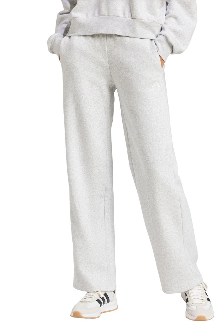Fleece Sweatpants, Main, color, LIGHT GREY HEATHER/ WHITE
