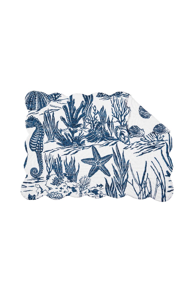 C&F Home Reef Shores Placemats Set of 6, 13" x 19", Main, color, Blue