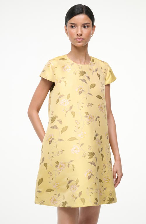 Staud Mia Floral Minidress In Yellow