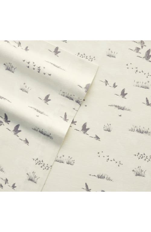 Eddie Bauer Geese Meadow Cotton Flannel Sheet Set In Light Beige