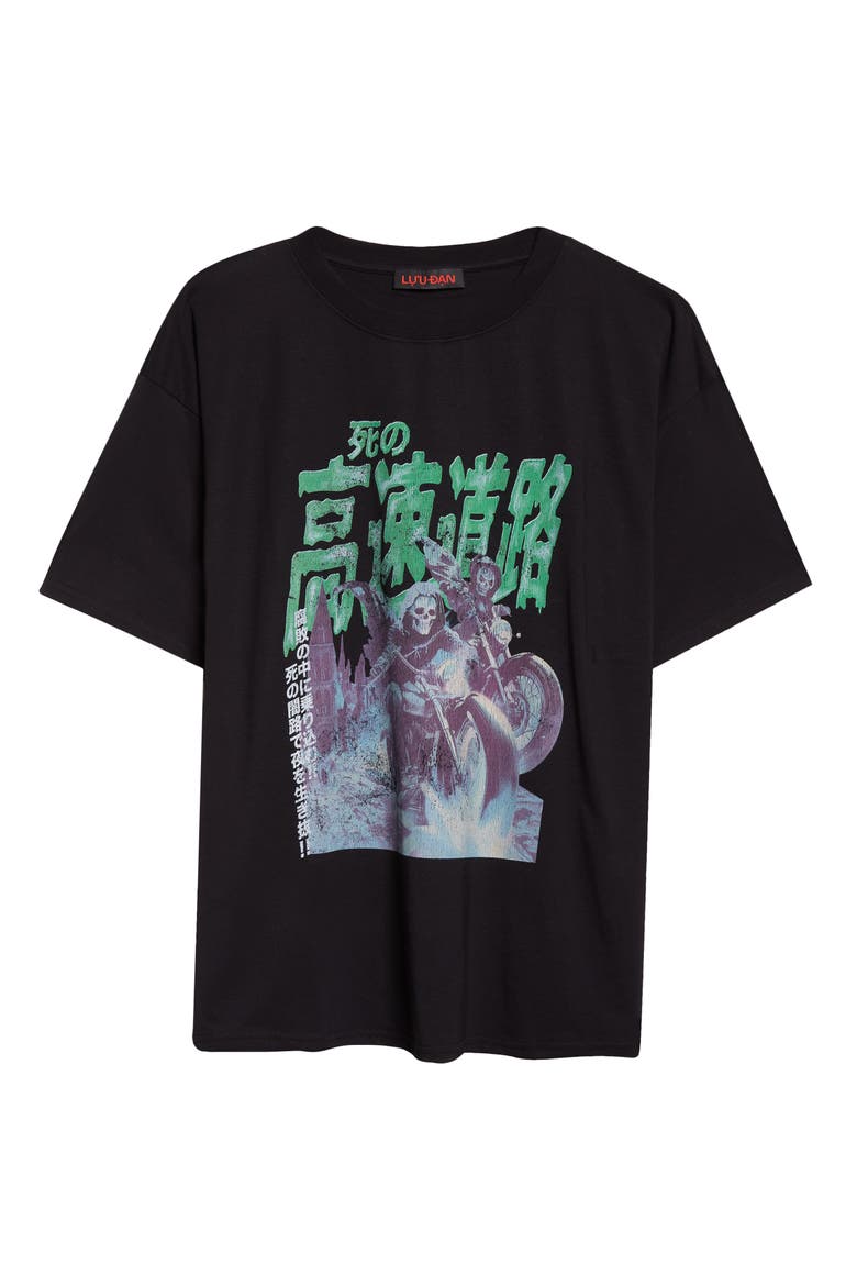 Ghostriders Boxy Graphic T-Shirt, Alternate, color, BLACK / GREEN GHOST RIDERS