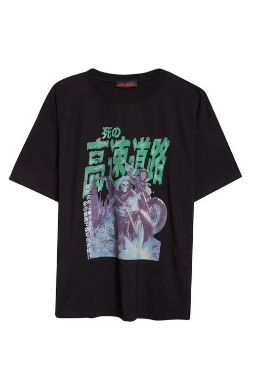 Lu'u Dan Ghostriders Boxy Graphic T-shirt In Black
