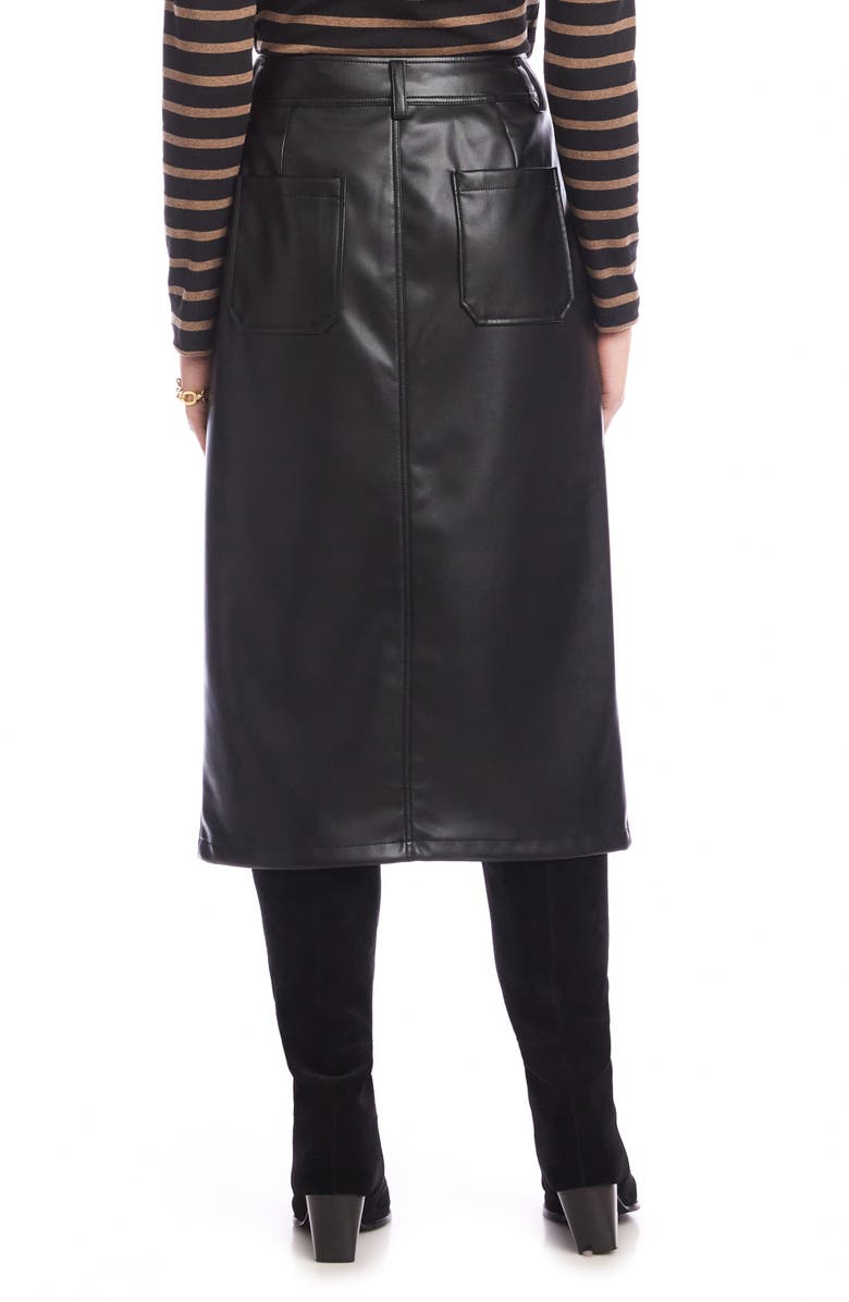 Karen Kane Faux Leather Midi Skirt, Alternate, color, Black