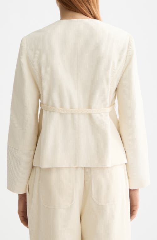 Scotch & Soda Relaxed Collarless Jacket In White