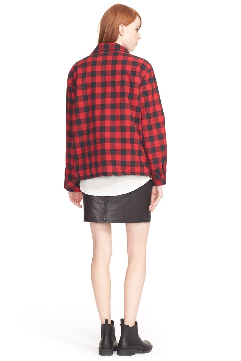 'The Skinny Mini' Lambskin Leather Skirt, Alternate, color, BLACK