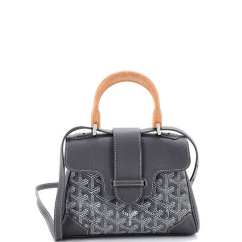 Saigon Top Handle Bag Coated Canvas with Leather Mini