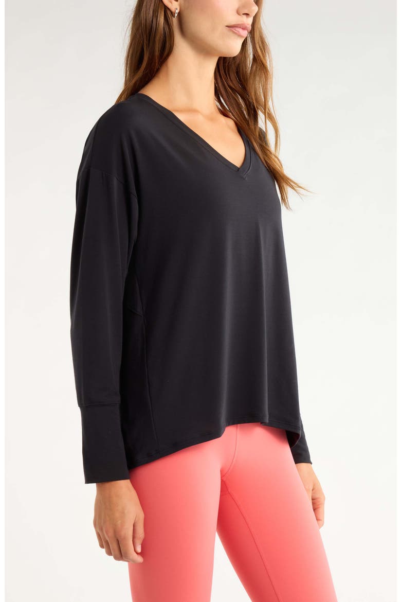 Breathe Long Sleeve T-Shirt, Alternate, color, BLACK