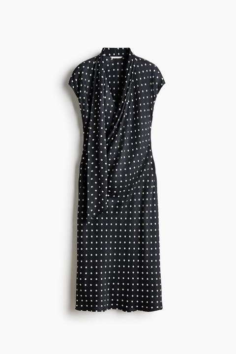 Scarf-detail Satin Dress