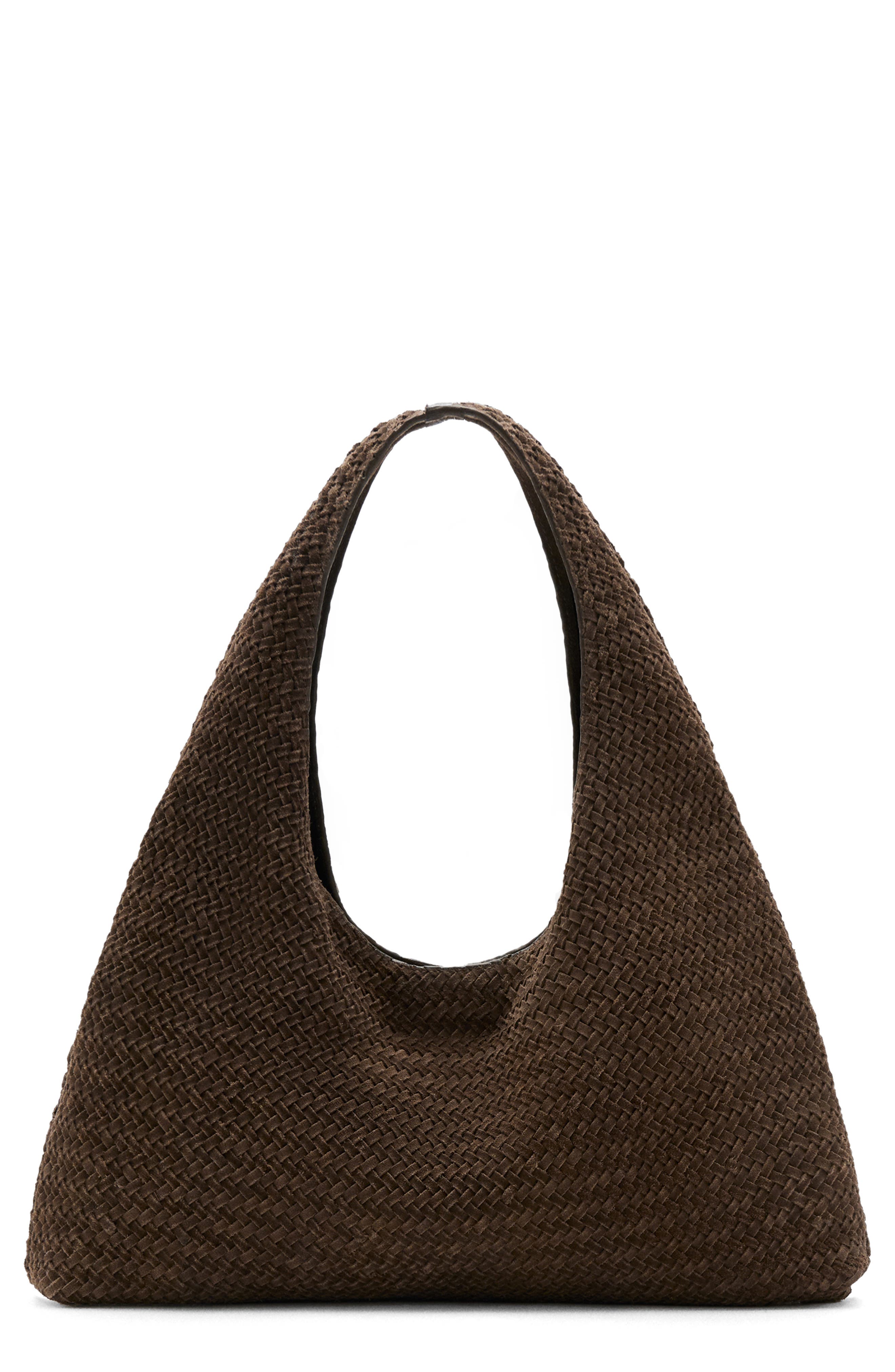 MANGO Woven Leather Shoulder Bag, Main, color, 