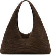 MANGO Woven Leather Shoulder Bag