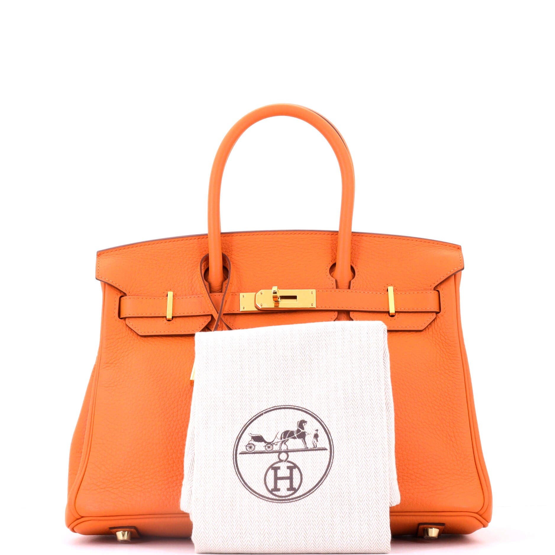 Birkin Handbag Orange Clemence with Gold Hardware 30, Alternate, color, Orange