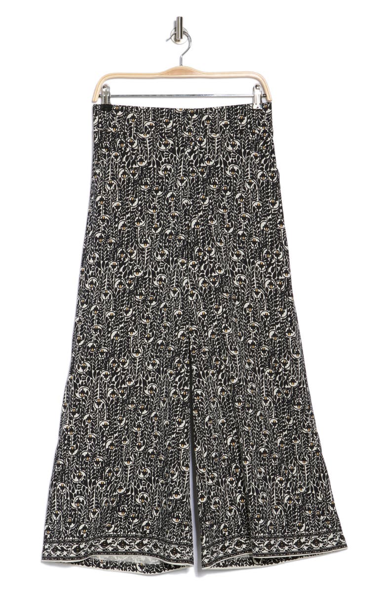 MAX STUDIO Wide Leg Pull-On Crop Pants, Alternate, color, Cream/ Black Whispering Cloves