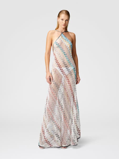 Missoni Zig Zag Mesh Cover-up Dress With Sequins In Multicoloured