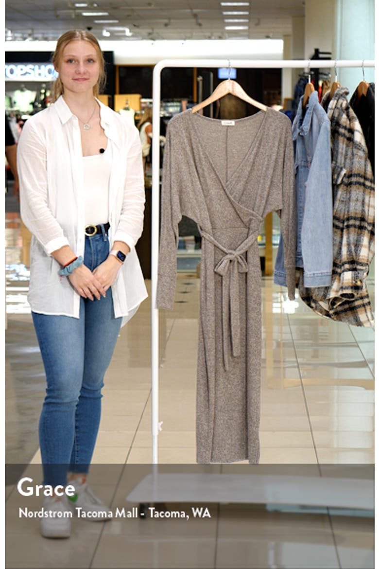 Long Sleeve Faux Wrap Midi Dress video