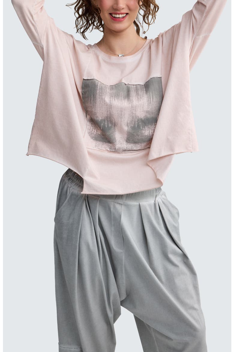 Rowena Two-Tone Patch Pocket Top, Alternate, color, Rose Quartz-Ash