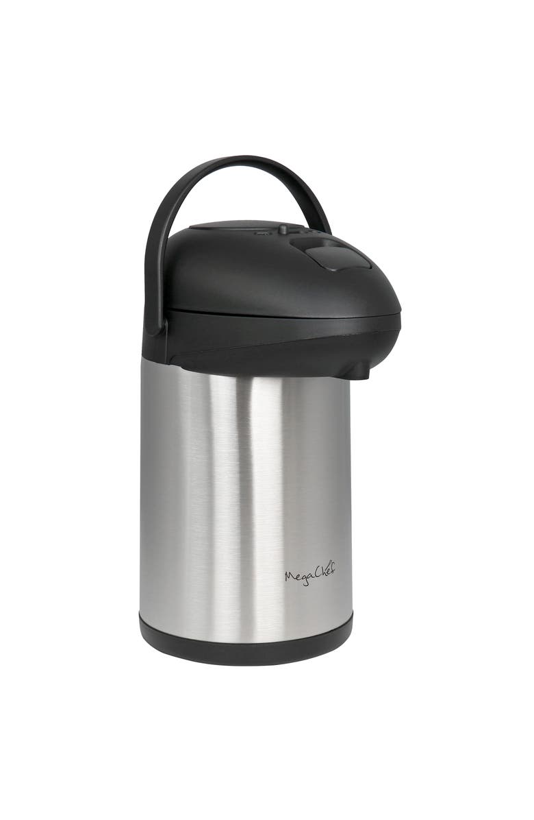Megachef 3.17 Quart Stainless Steel Vacuum Body Pump Cap Air Pot, Alternate, color, Silver