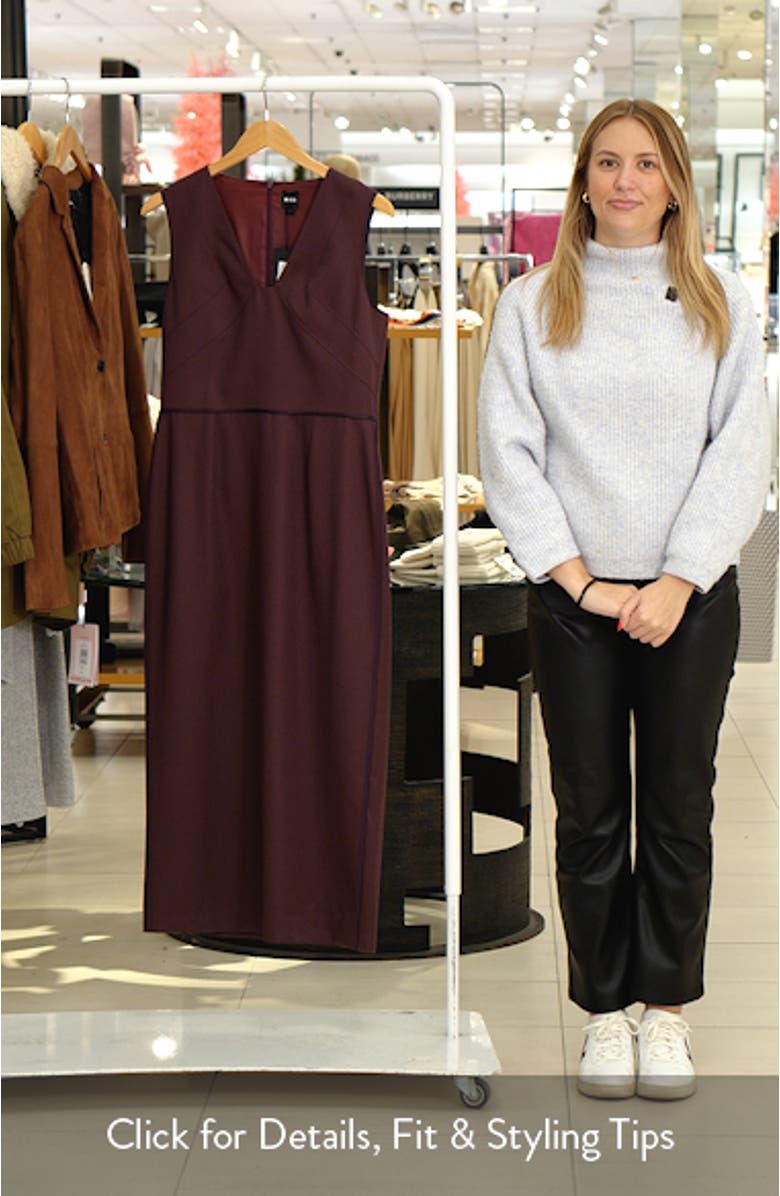 Drumialdan Virgin Wool Midi Sheath Dress, sales video thumbnail