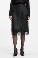 BOSS Vafray Fringe Midi Skirt