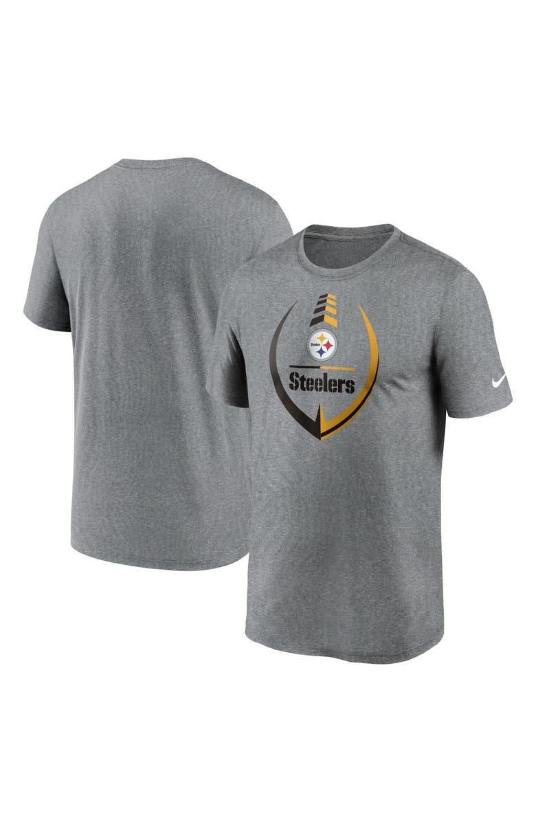 Nike Men's Nike Heathered Gray Pittsburgh Steelers Icon Legend Performance T-Shirt, Alternate, color, Heather Gray