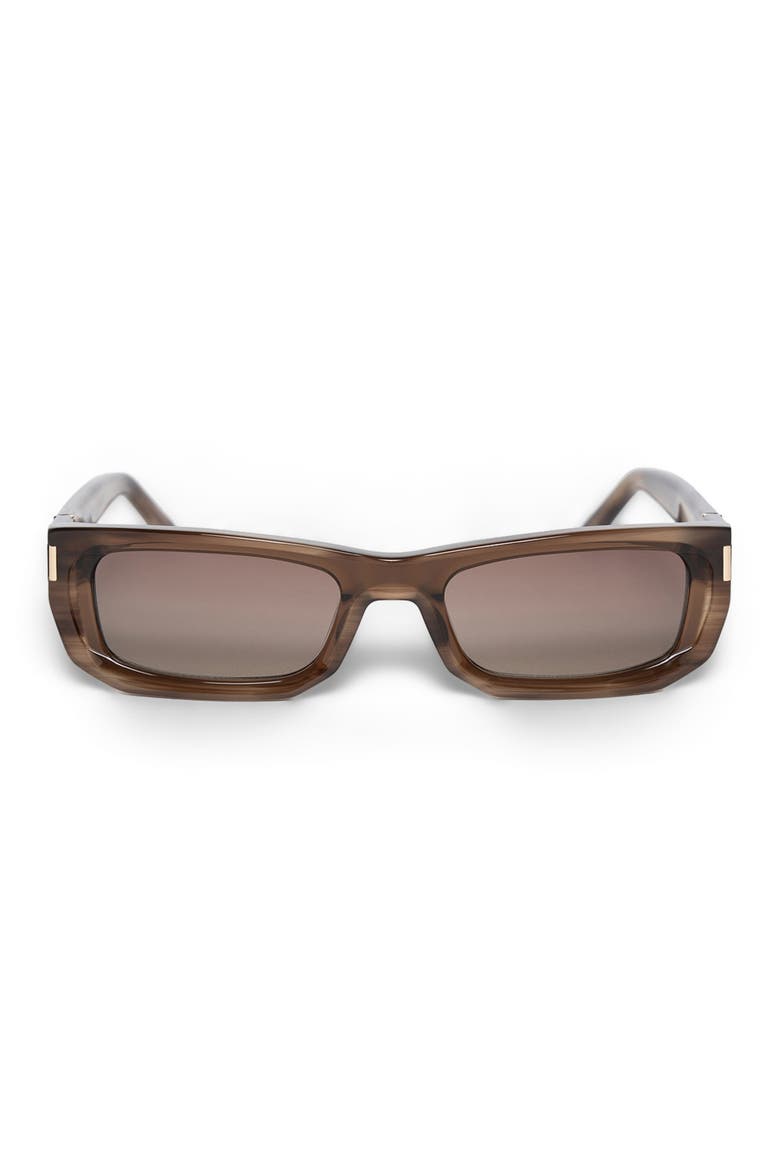 Milan Curved-Frame Sunglasses, Main, color, Brown