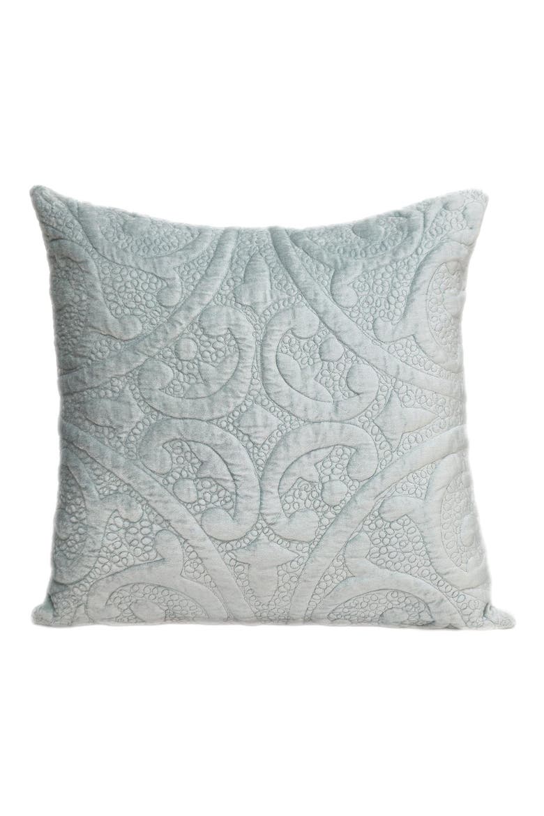 Tufted Velvet Square Throw Pillow, Main, color, GREY