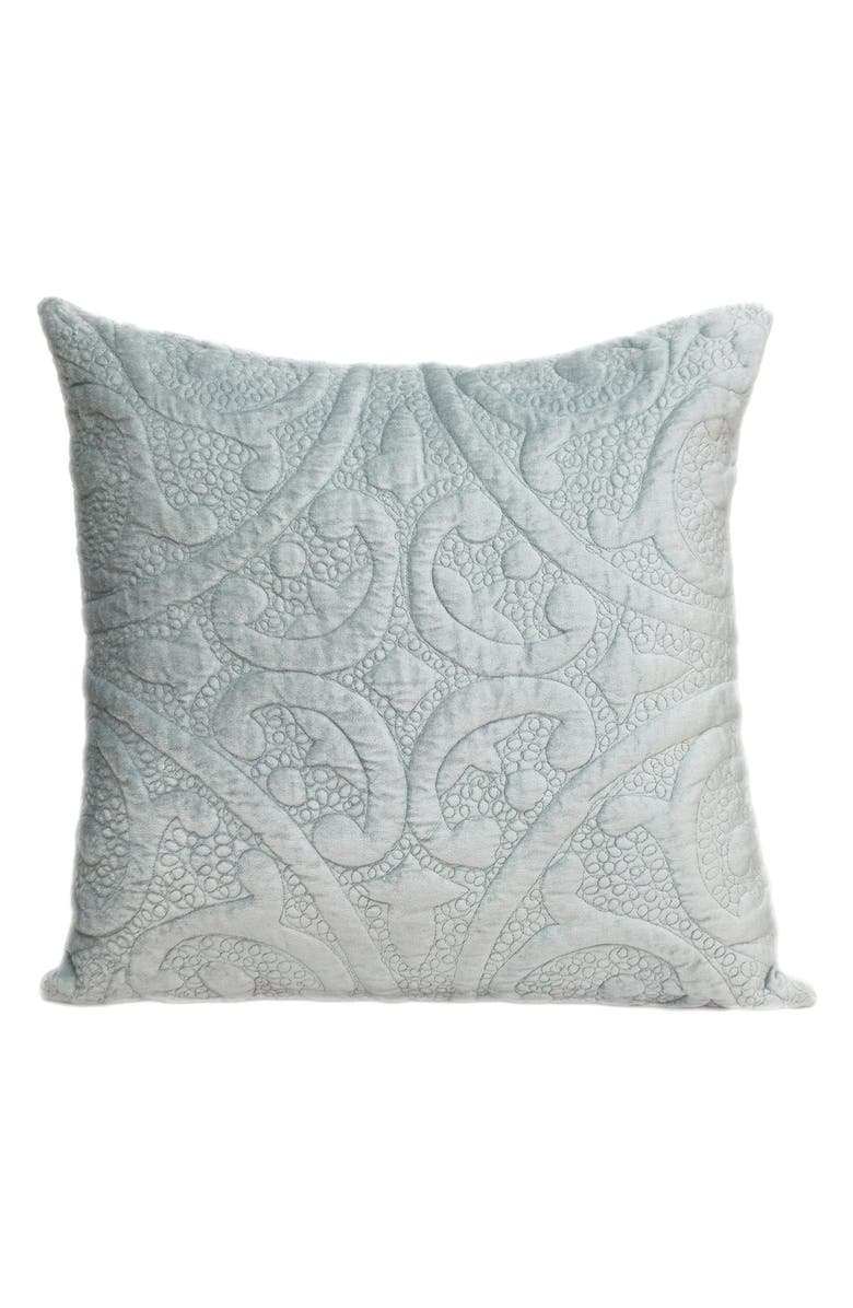 PARKLAND COLLECTION Tufted Velvet Square Throw Pillow, Main, color, Grey