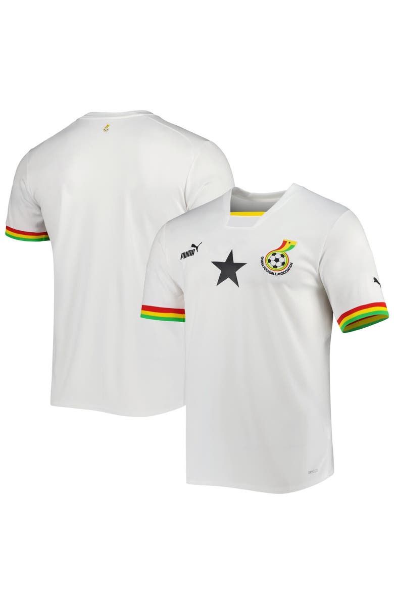 PUMA Men's Puma White Ghana National Team 2022/23 Home Replica Jersey, Main, color,