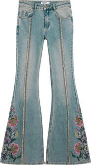 Desigual Embroidered Flare Jeans