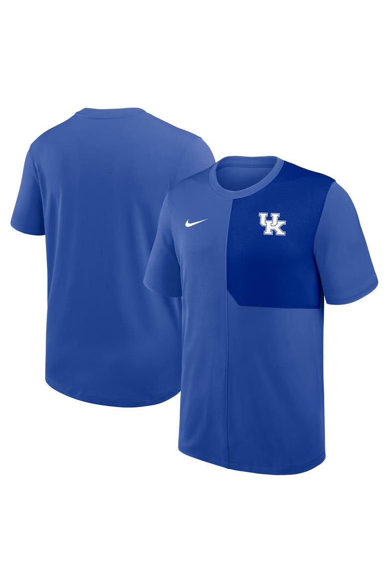 Men's Nike Royal Kentucky Wildcats 2025 Sideline UV Performance Coach T-Shirt, Alternate, color, Royal