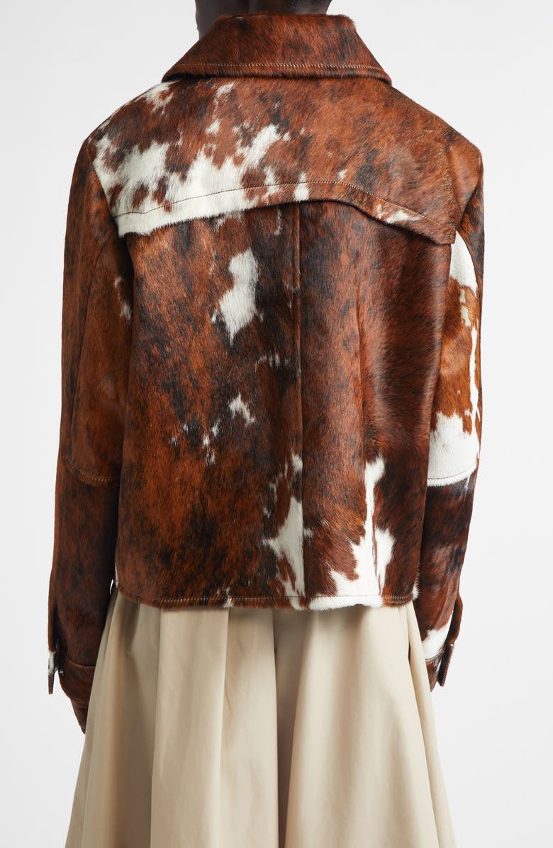 Brandon Maxwell The Blaine Genuine Calf Hair Jacket, Alternate, color, Natural Cow Hide