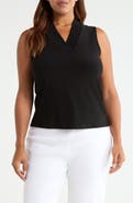 Anne Klein Smocked V-Neck Tank