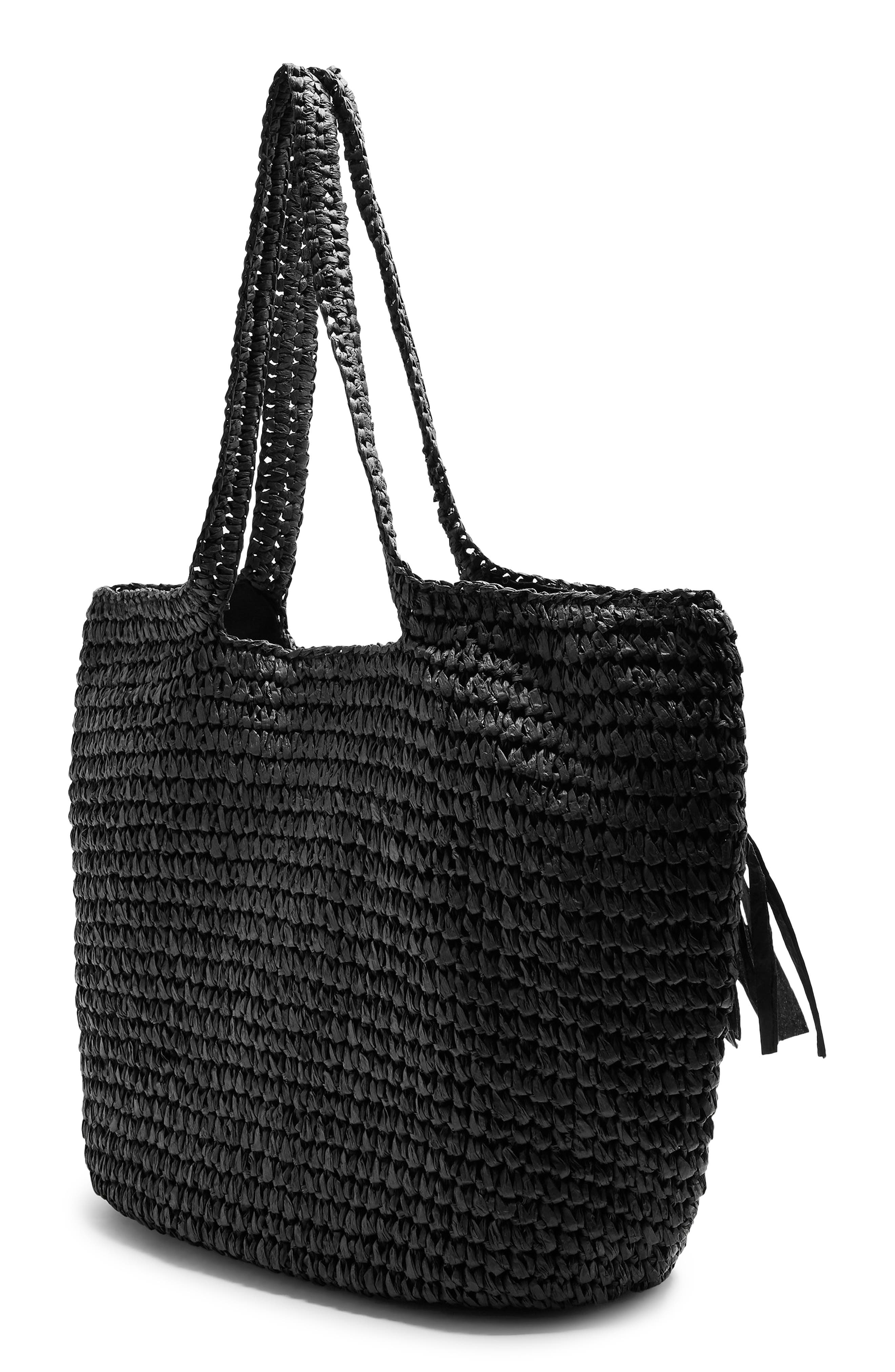 Topshop Fenn Fringe Straw Tote, Alternate, color, 