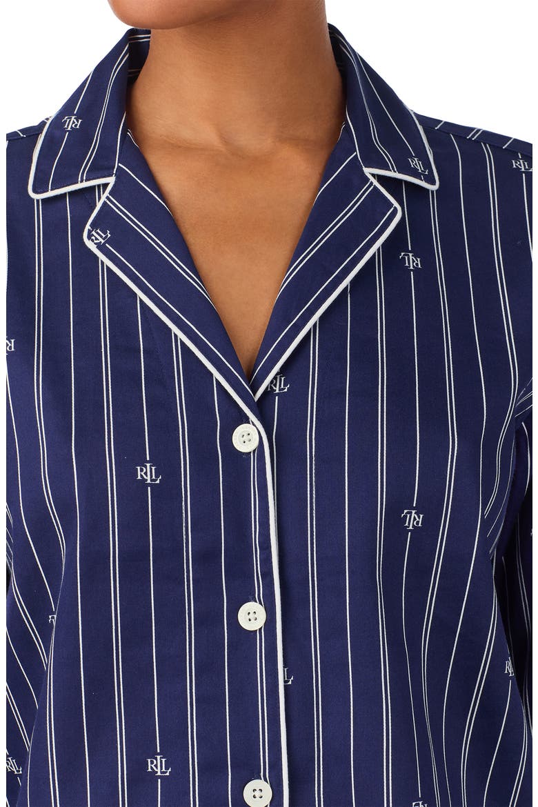 Print Cotton Blend Pajamas, Alternate, color, NAVY PRINT