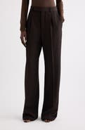 Saint Laurent Pinstripe Wide Leg Pants