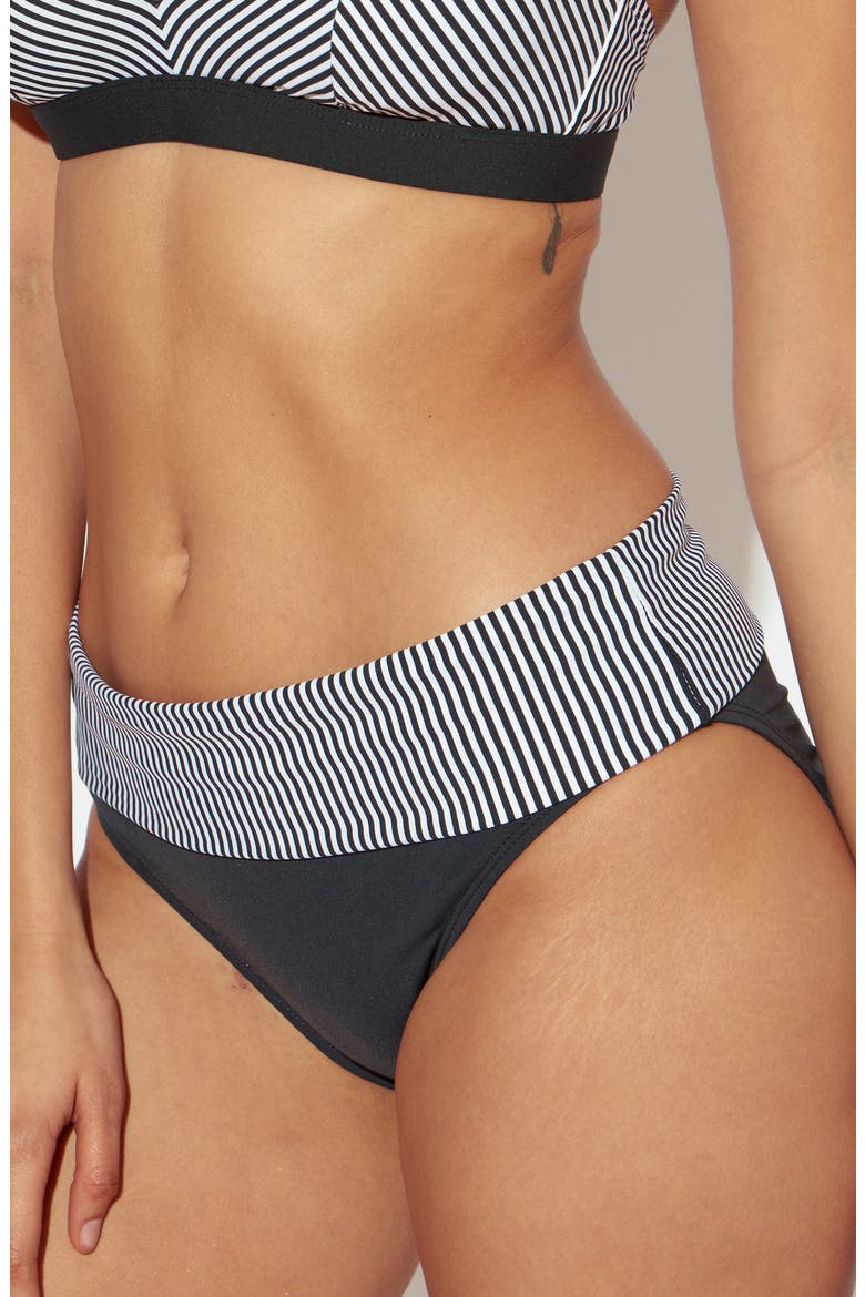 Inside the Lines Bikini Bottoms, Alternate, color, BLACK STRIPE
