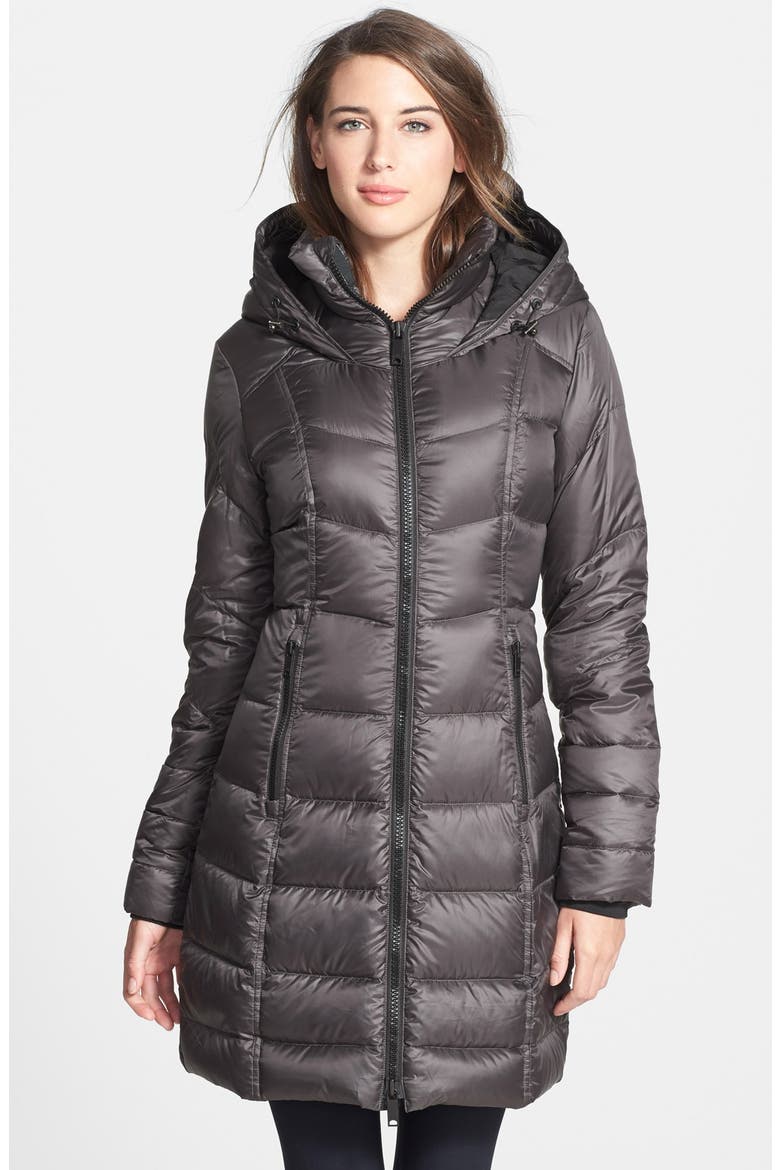 'Snow Drift' Quilted Down Parka, Main, color, PEWTER GUNMETAL