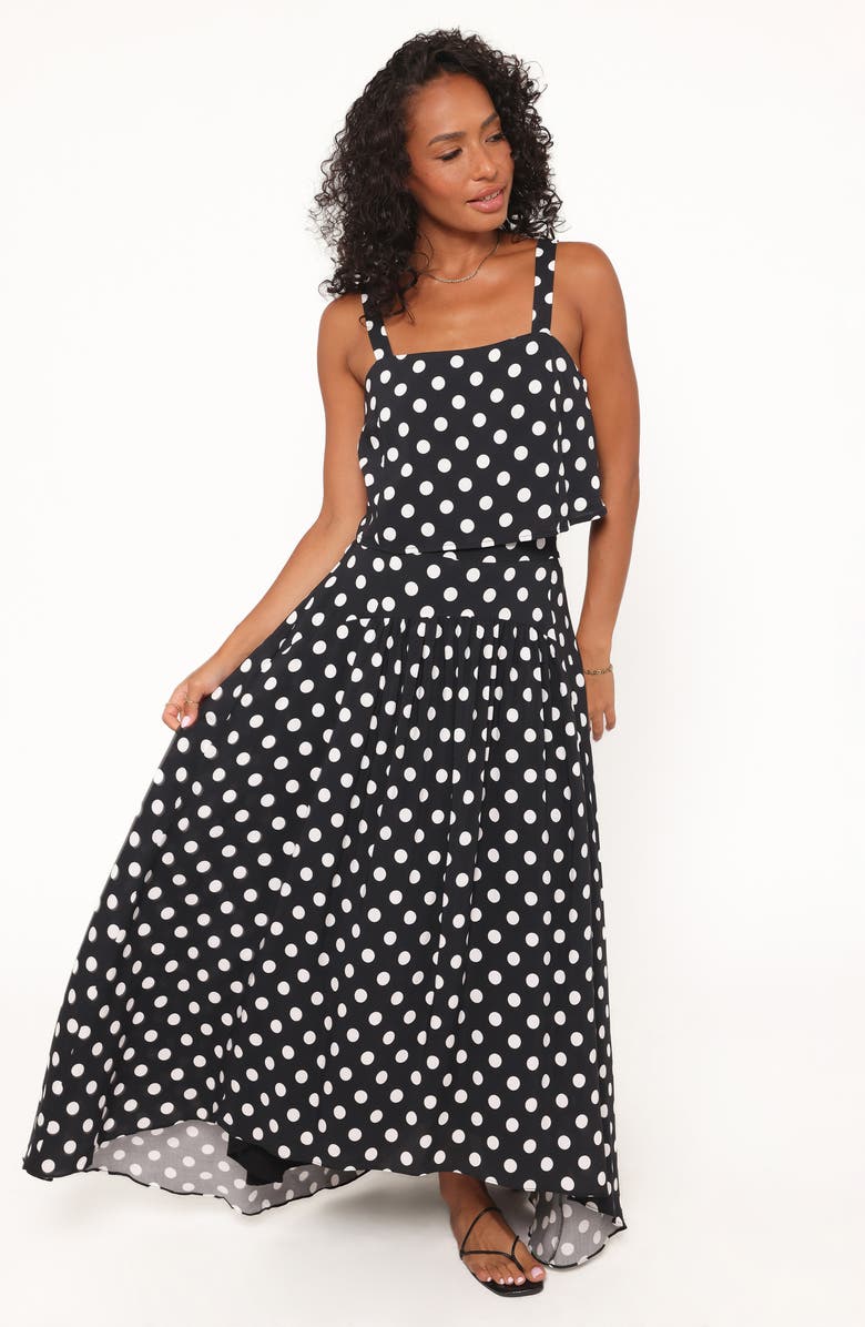 Petal & Pup Lula Polka Dot Top & Maxi Skirt Set, Alternate, color, Black Polka Dot
